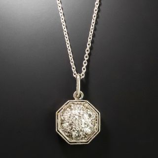 Art Deco Diamond Cluster Drop Pendant - 2