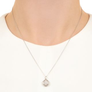 Art Deco Diamond Cluster Drop Pendant