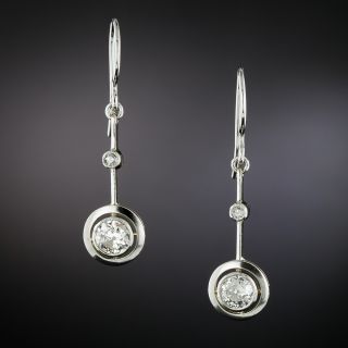 Art Deco Diamond Dangle Earrings - 3