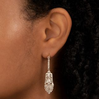 Art Deco Diamond Dangle Earrings