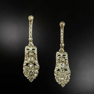 Art Deco Diamond Dangle Earrings - 4
