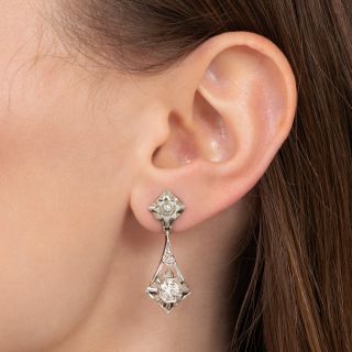 Art Deco Diamond Dangle Earrings