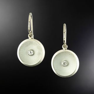 Art Deco Diamond Dangle Earrings - 6