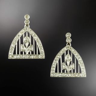 Art Deco Diamond Dangle Earrings - 2