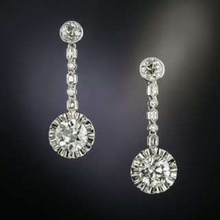 Art Deco Diamond Dangle Earringss  - 2