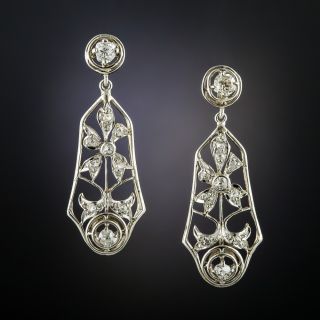 Art Deco Diamond Dangle Earrings - 2