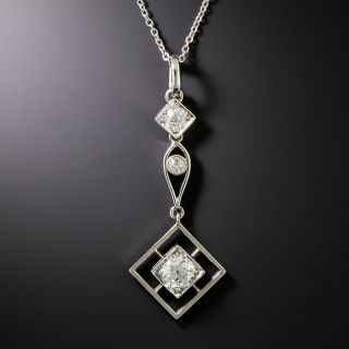 Art Deco Diamond Dangle Pendant - 2