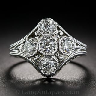 Art Deco Diamond Dinner Ring