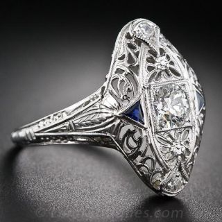 Art Deco Diamond Dinner Ring .45 Carat Center