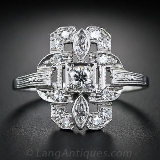 Art Deco Diamond Dinner Ring