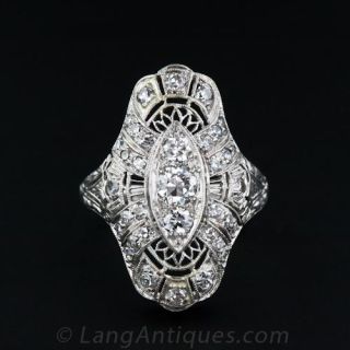 Art Deco Diamond Engagement Ring 