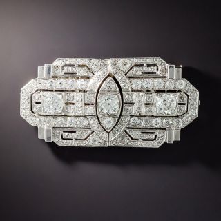 Art Deco Diamond Double-Clip Brooch - 1