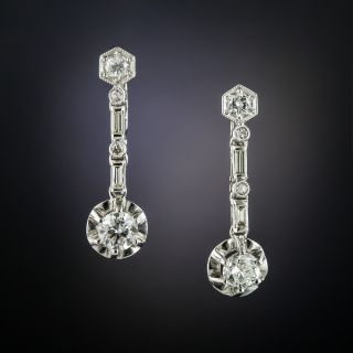 Art Deco Diamond Drop Earrings - 2