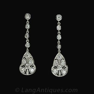 Art Deco Diamond Earrings 