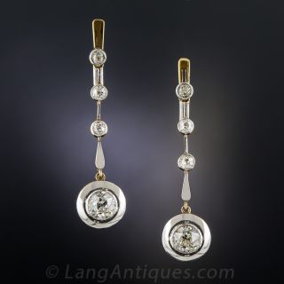 Art Deco Diamond Drop Earrings - 2