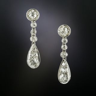 Art Deco Diamond Drop Earrings - 3