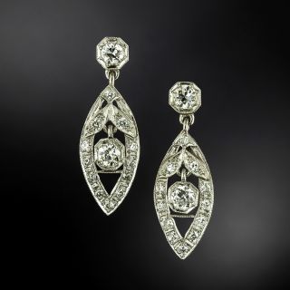 Art Deco Diamond Drop Earrings - 2