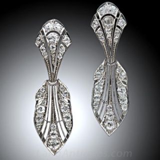 Art Deco Diamond Earrings 