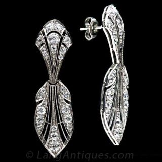 Art Deco Diamond Drop Earrings