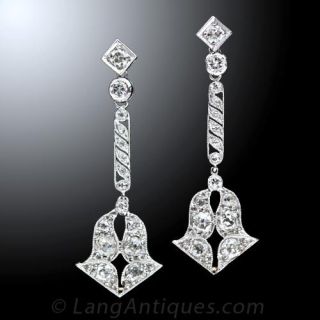 Art Deco Diamond Earrings 