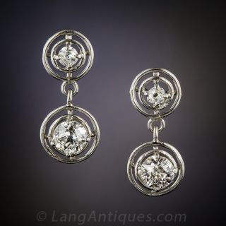 Art Deco Diamond Drop Earrings