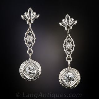 Art Deco Diamond Drop Earrings