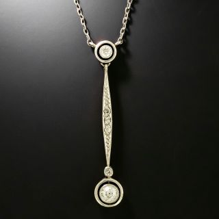 Art Deco Diamond Drop Necklace - 3