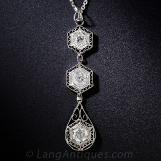 Art Deco Diamond Drop Necklace