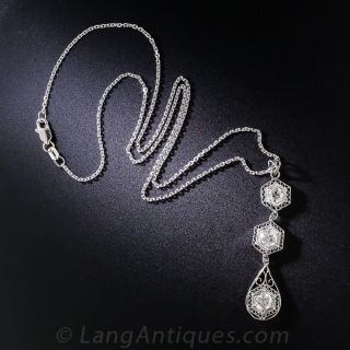 Art Deco Diamond Drop Necklace