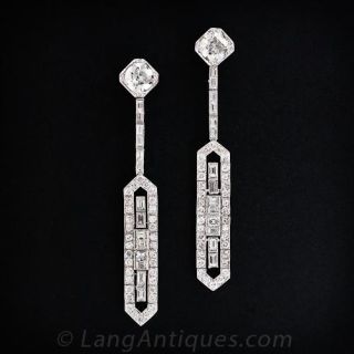 Art Deco Diamond Earrings 