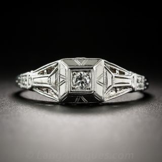 Art Deco Diamond Engagement Ring - Size 9 1/2