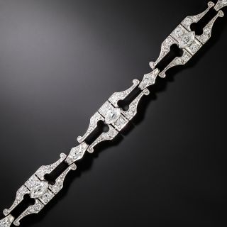 Art Deco Diamond Fancy Link Bracelet - 3