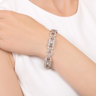 Art Deco Diamond Filigree Bracelet 