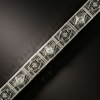 Art Deco Diamond Filigree Bracelet - 3