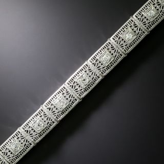 Art Deco Diamond Filigree Bracelet - 3
