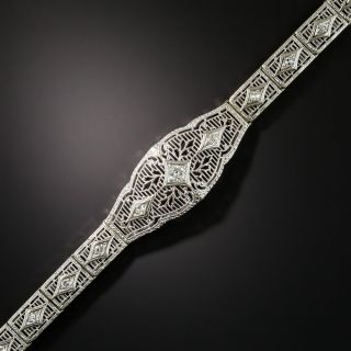 Art Deco Diamond Filigree Bracelet by Shiman - 2