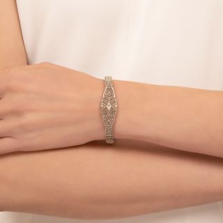 Art Deco Diamond Filigree Bracelet by Shiman