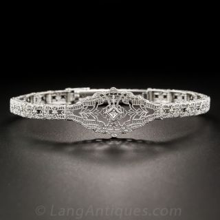 Art Deco Diamond Filigree Bracelet by Shiman