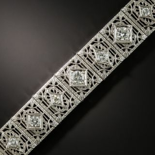 Art Deco Diamond Filigree Bracelet by William Kinscherf