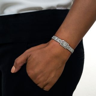 Art Deco Diamond Filigree Bracelet