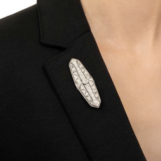 Art Deco Diamond Filigree Brooch