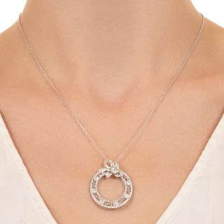 Art Deco Diamond Filigree Circle Pendant