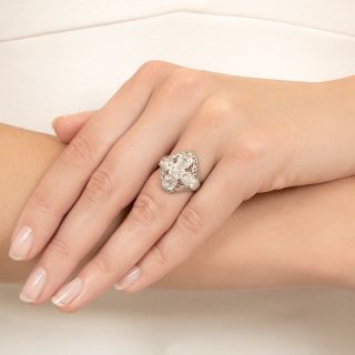 Art Deco Diamond Filigree Dinner Ring