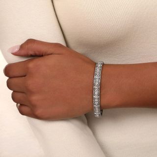 Art Deco Diamond Filigree Line Bracelet