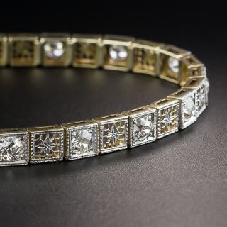 Art Deco Diamond Filigree Line Bracelet