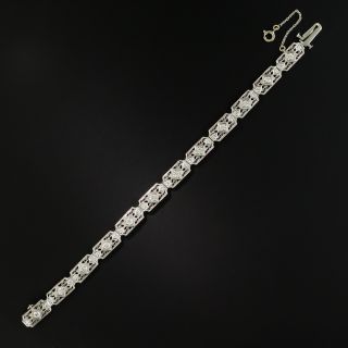 Art Deco Diamond Filigree Link Bracelet