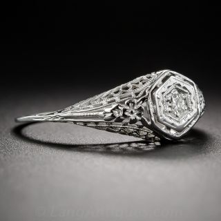Art Deco Diamond Filigree Ring