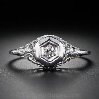 Art Deco Diamond Filigree Ring