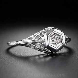 Art Deco Diamond Filigree Ring