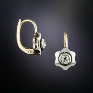 Art Deco Diamond Flower Earrings - 2